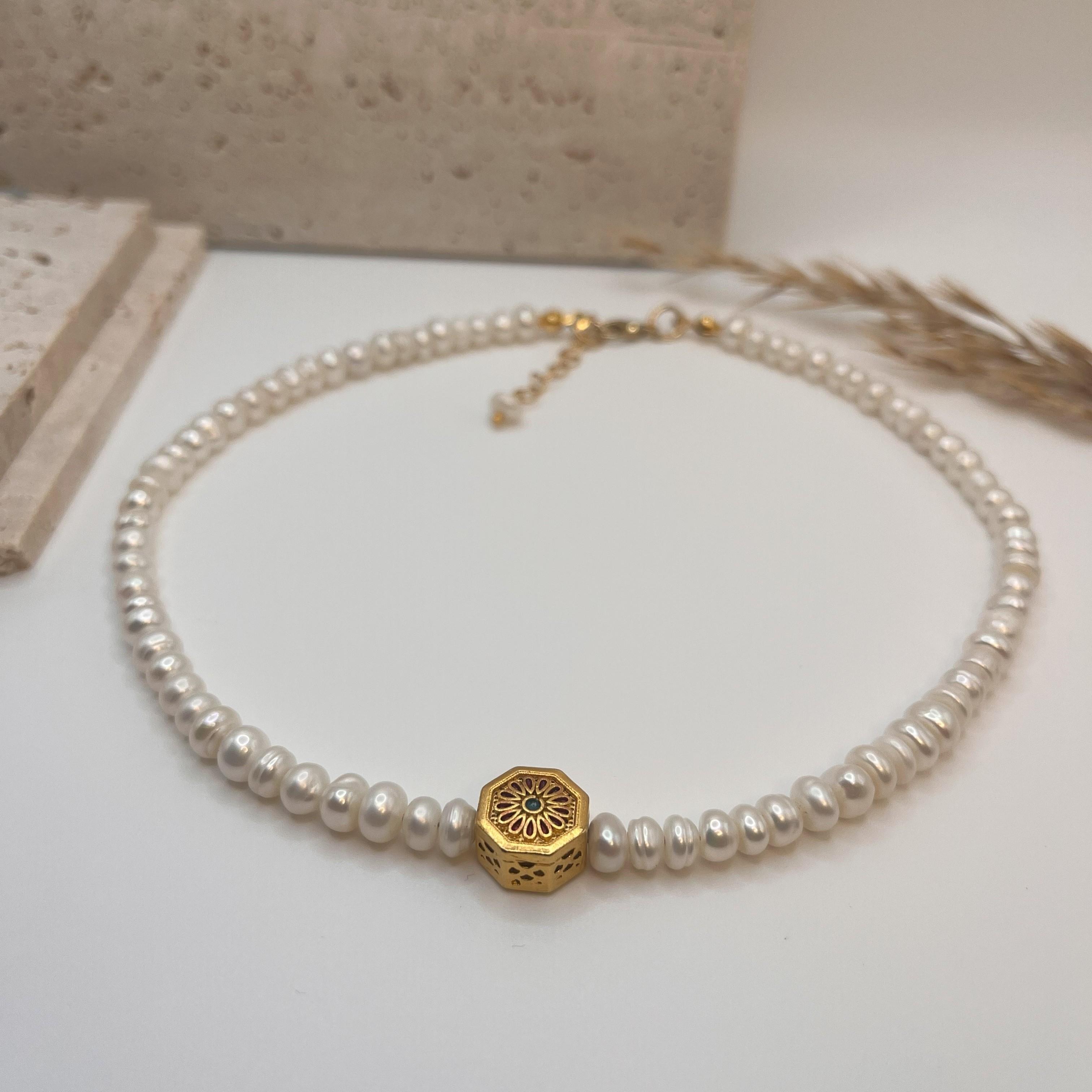 Double-Faced Charm & Pearl Necklace