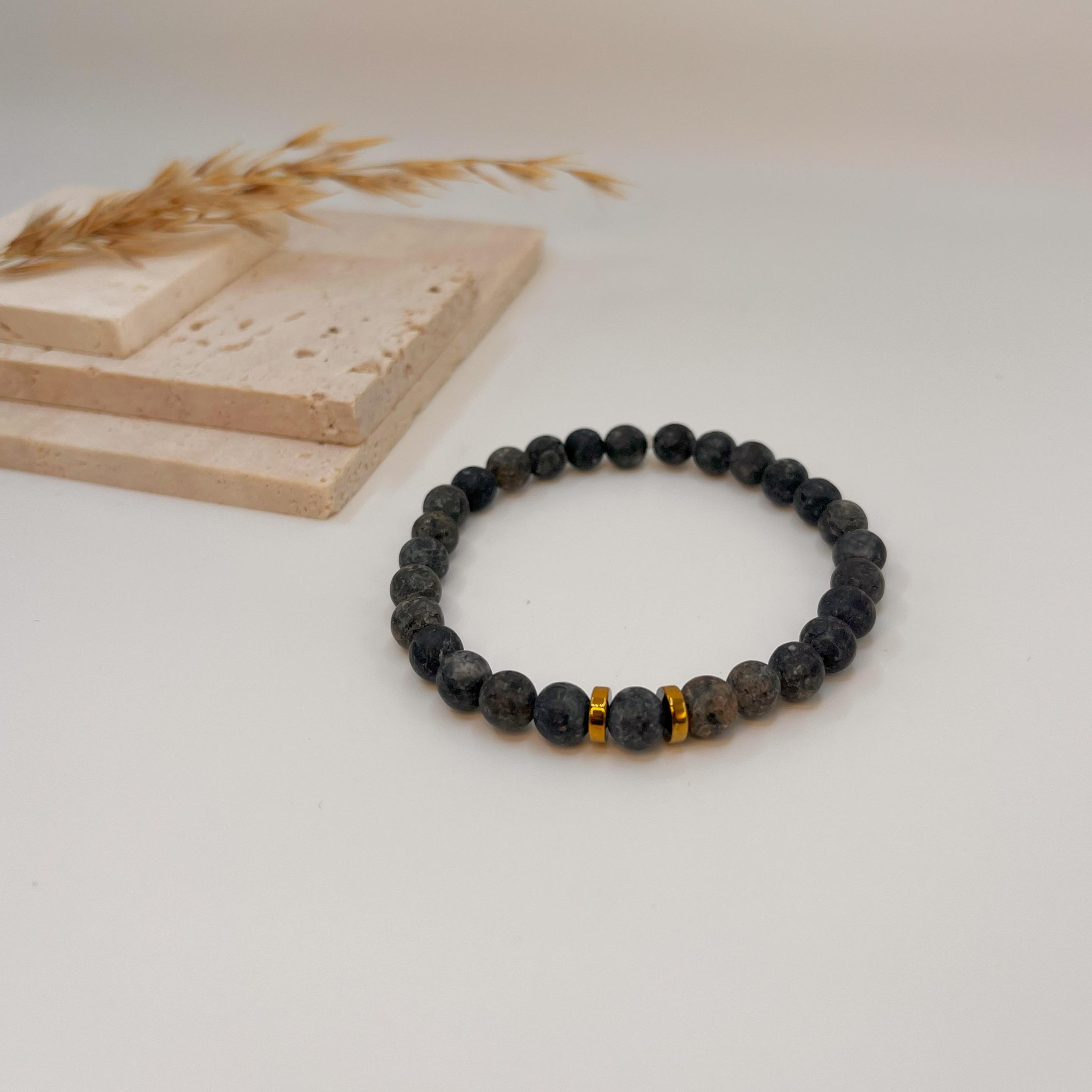 Matte Black Labrodite Bracelet