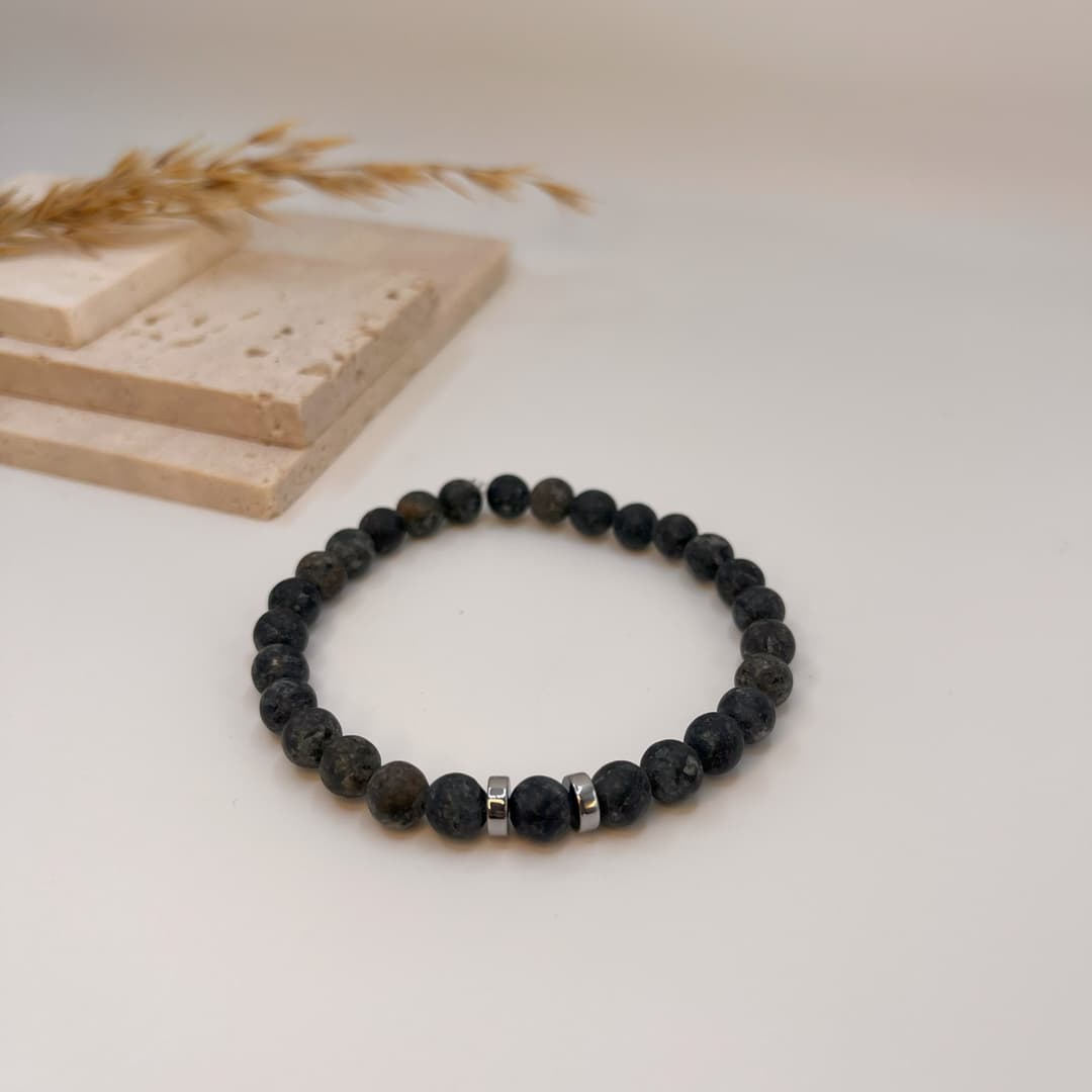 Matte Black Labrodite Bracelet